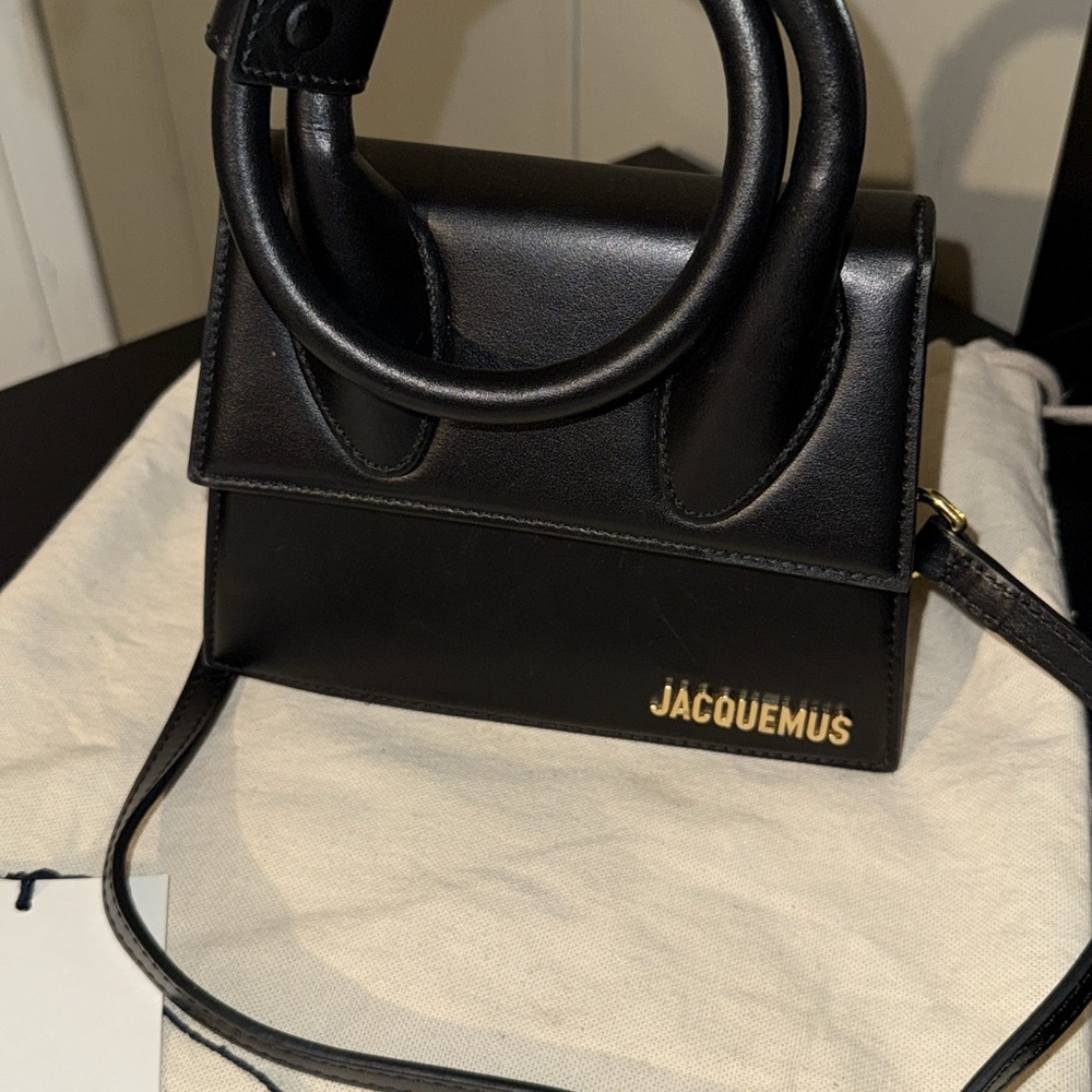 Jacquemus Black Mini Bag with Gold Logo